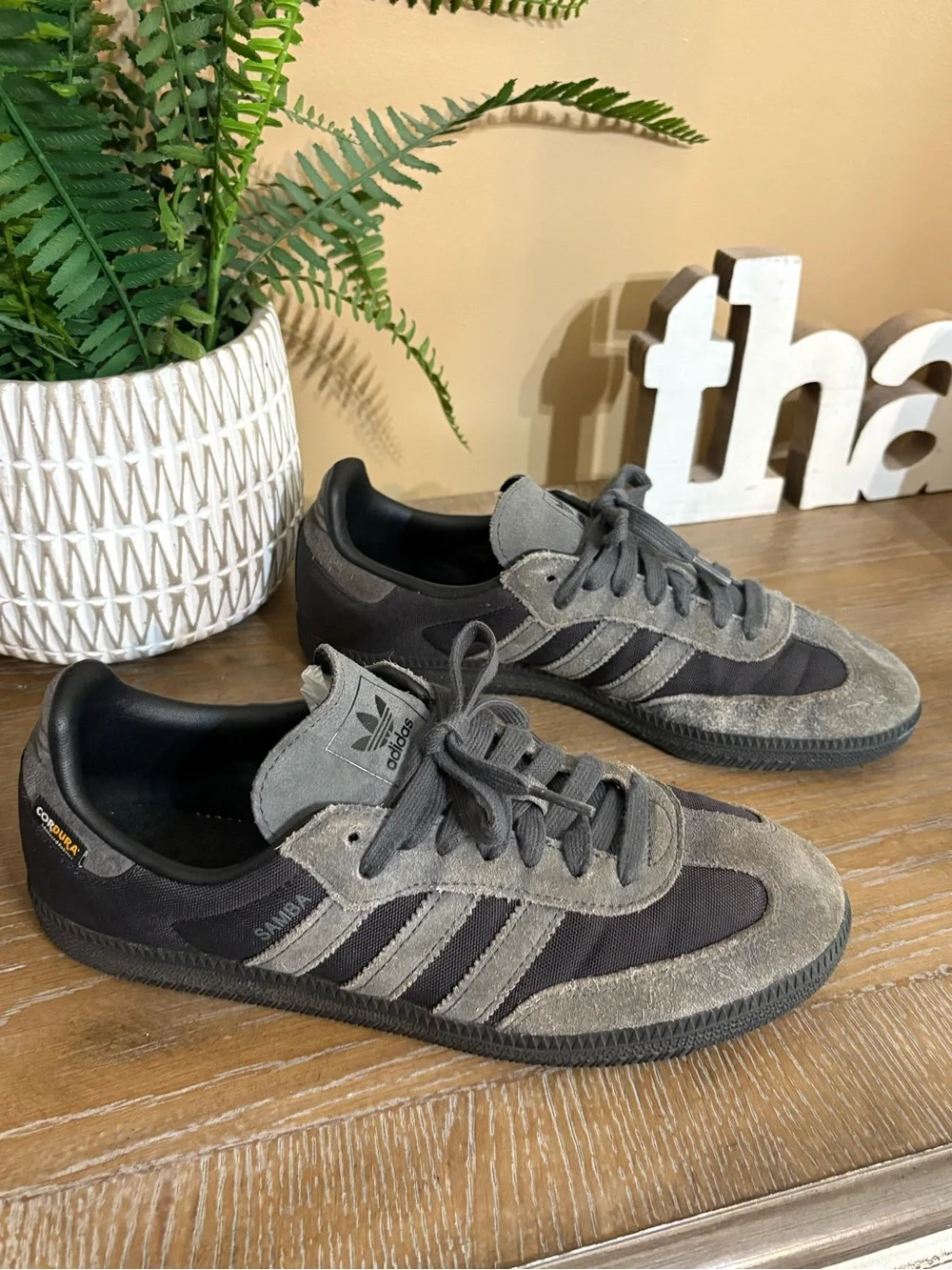 Adidas Samba OG Cordura Mens Sneakers Black Gray Size 8